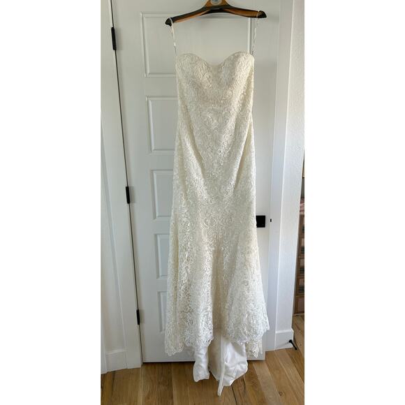 Maggie Sottero Ivory Lottie Guipure Lace Gown - 12 - Picture 2 of 7